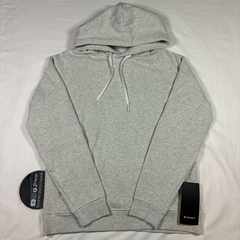 lululemon Classic-Fit Fleece Pullover Hoodie HCUG/WHT Light Gray Men’s Size XL